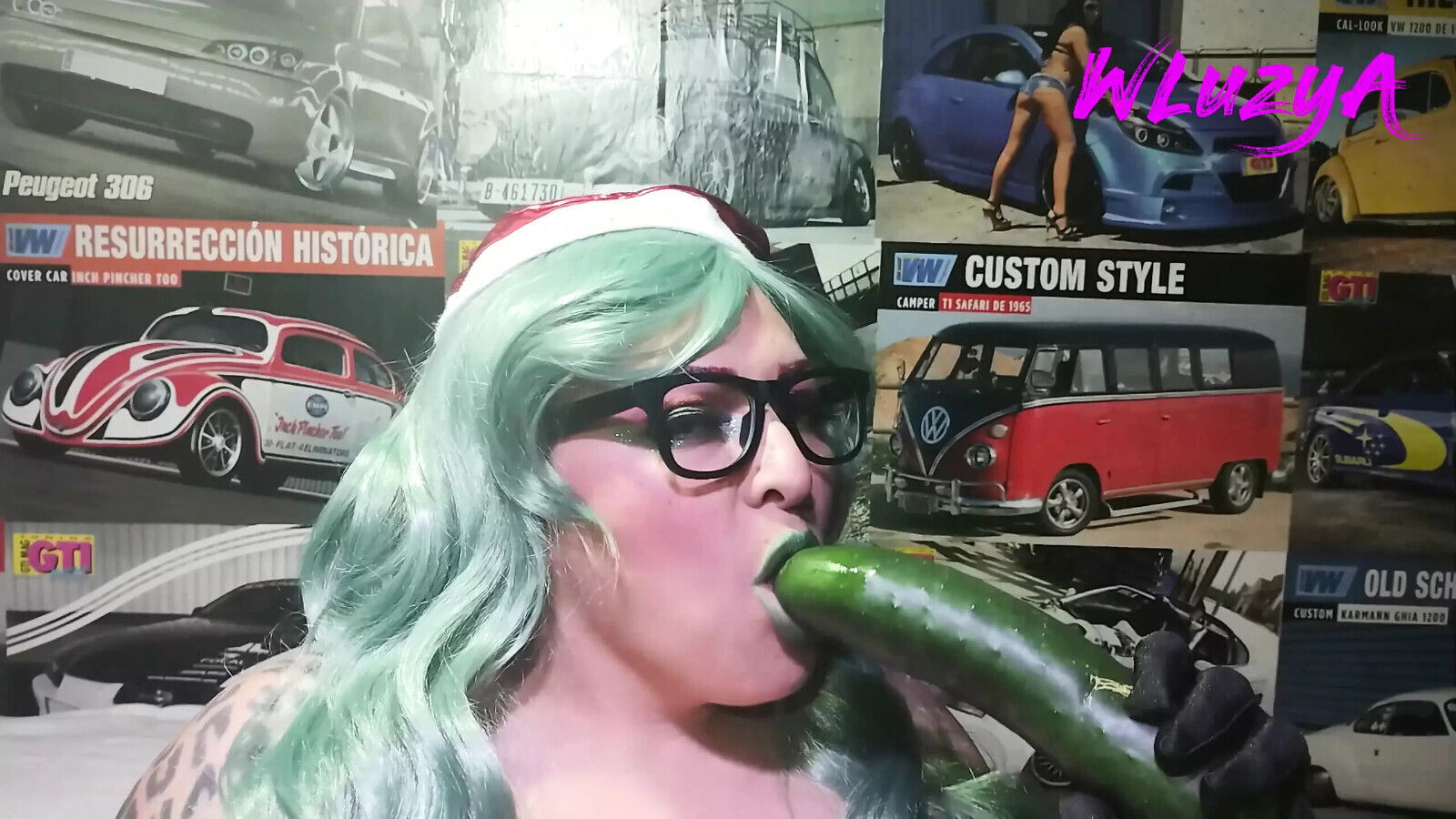 It's Christmas sexy foreplay with cucumber