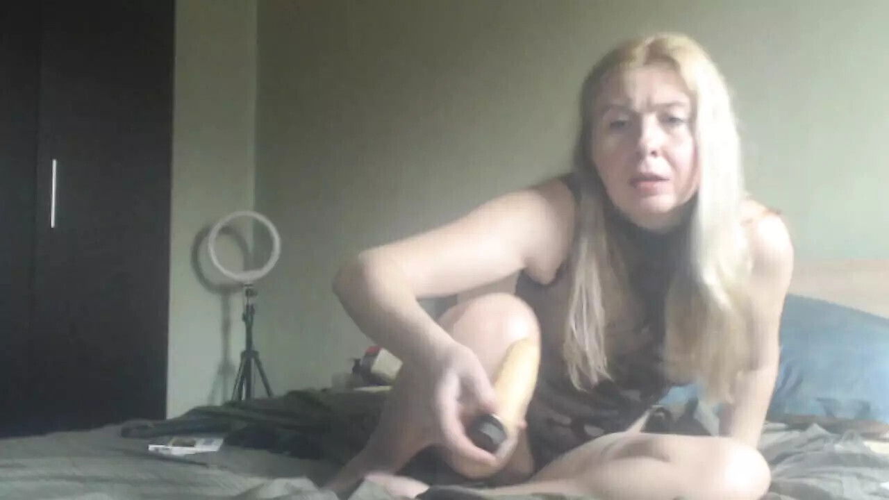 Blonde Creamy Pussy Loves Play with Dildo Orgasms Morning