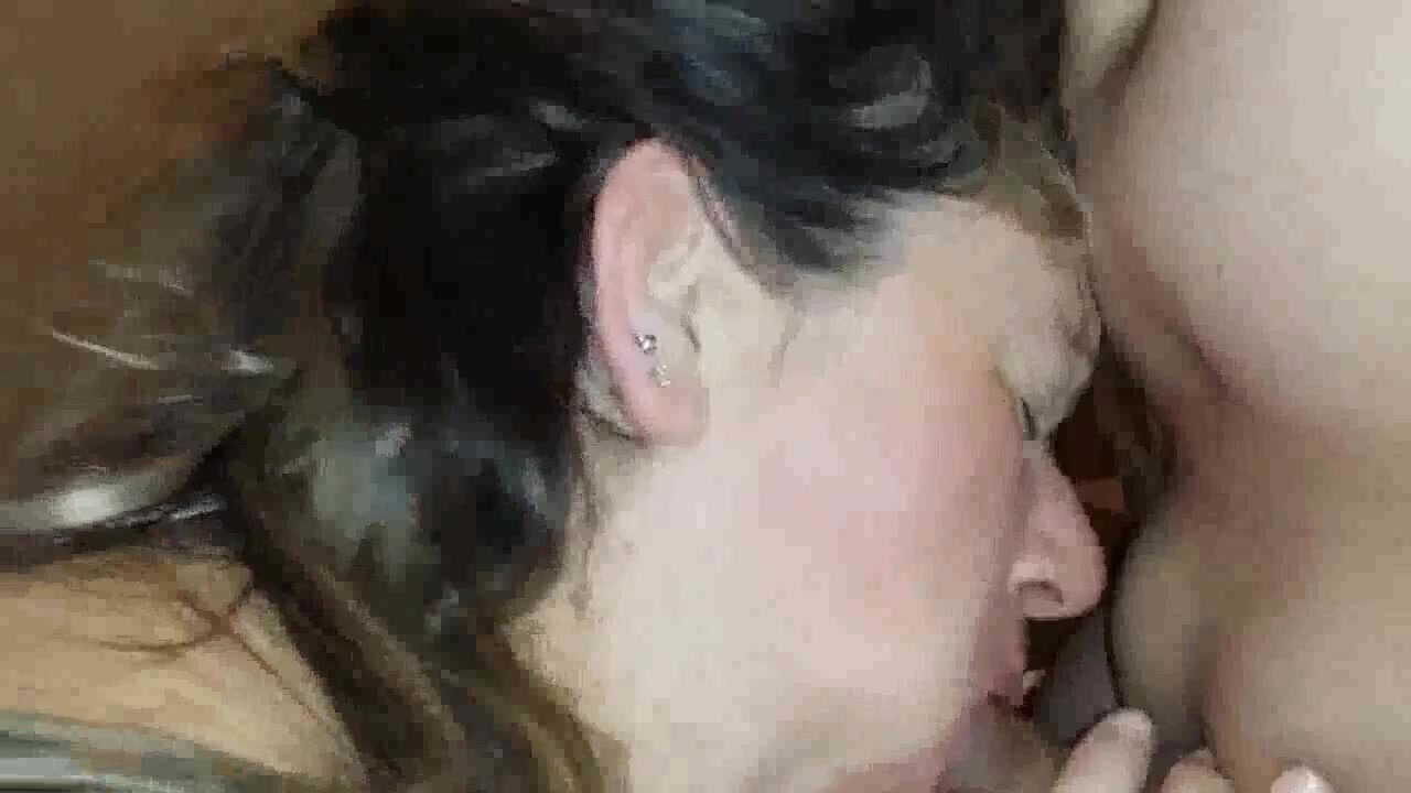 Mature BBW Wife Sucks Young Cock