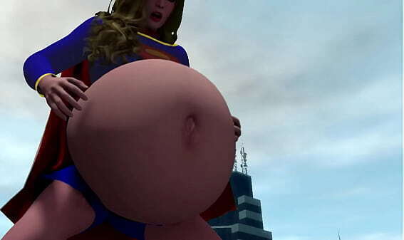 Superheroine Belly Inflation
