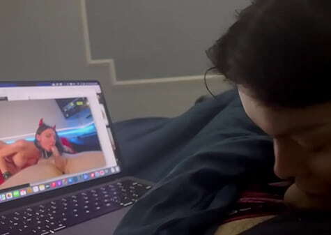 sucked beloved while watching porn