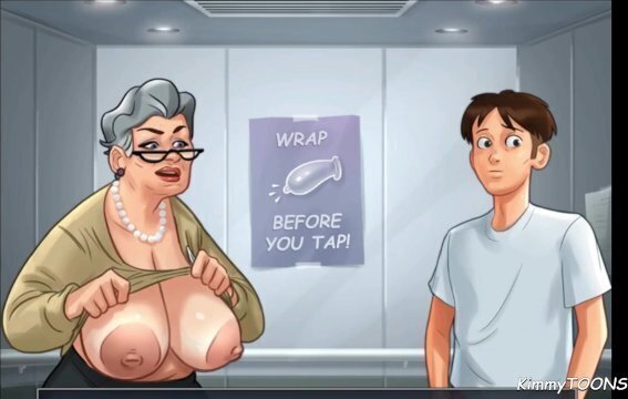 Summertime Saga Scene step-Grandma nude photoshoot hotel