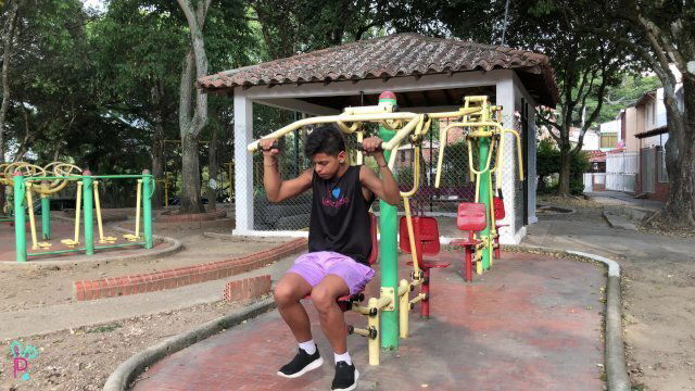YEAR COLOMBIAN DOING EXERCISES SHOWING MUSCLES