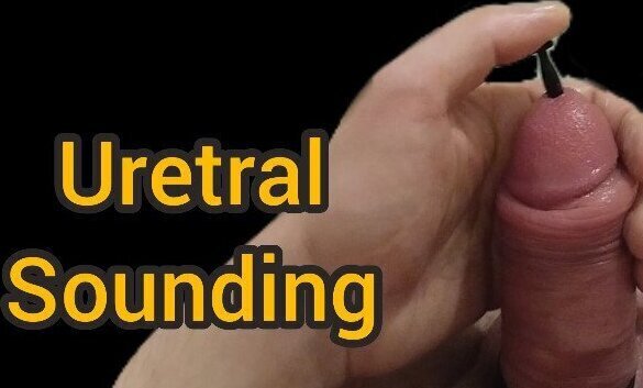 Orgasm with uretral plug after penis