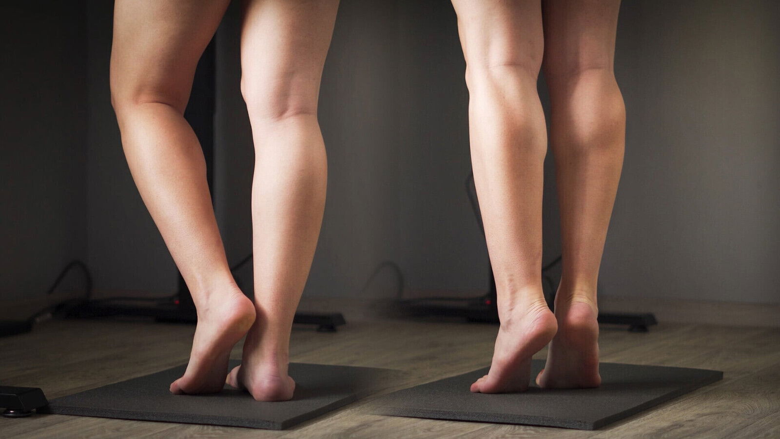 Peeking Teen Calves Standing Desk