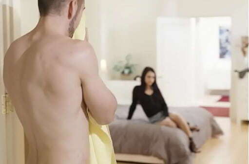 I catch my stepbrother coming out of the shower