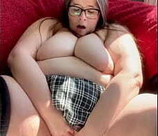 BBW school girl skirt fucking her pretty pink pussy and dirty talking to you