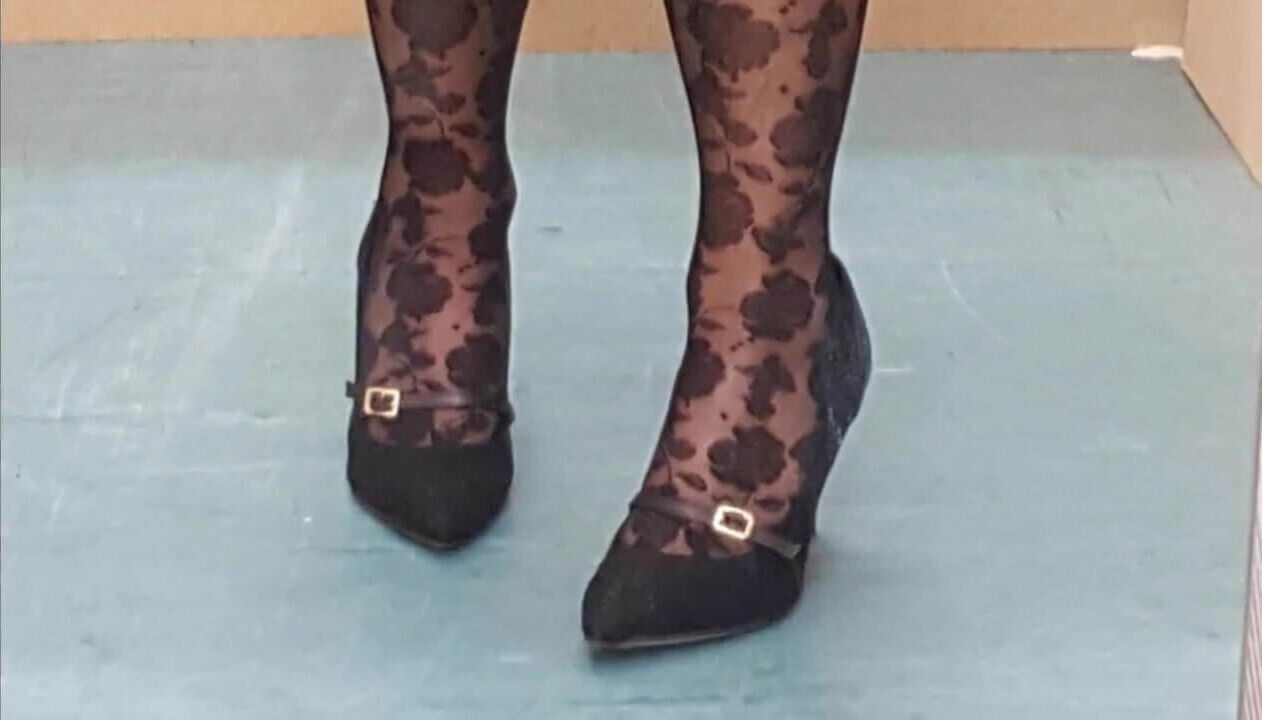 Stockings, heels, boots, tights & cum slideshow 4