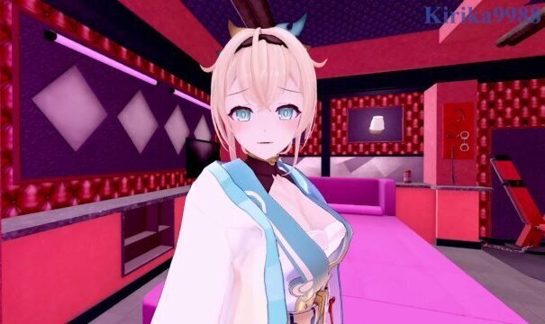 Kazama Iroha have intense secret room. Hololive VTuber Hentai
