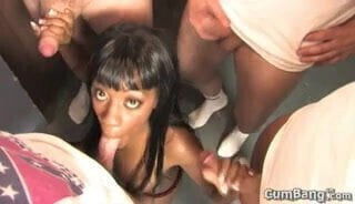 Peachess tries white gangbang bukkake