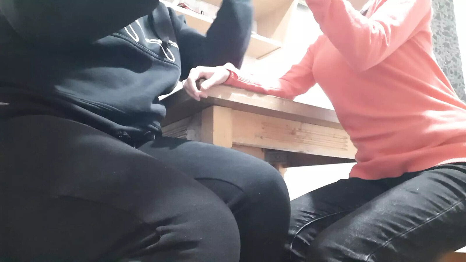 stepsisters masturbate kitchen twice same time while their parents other room