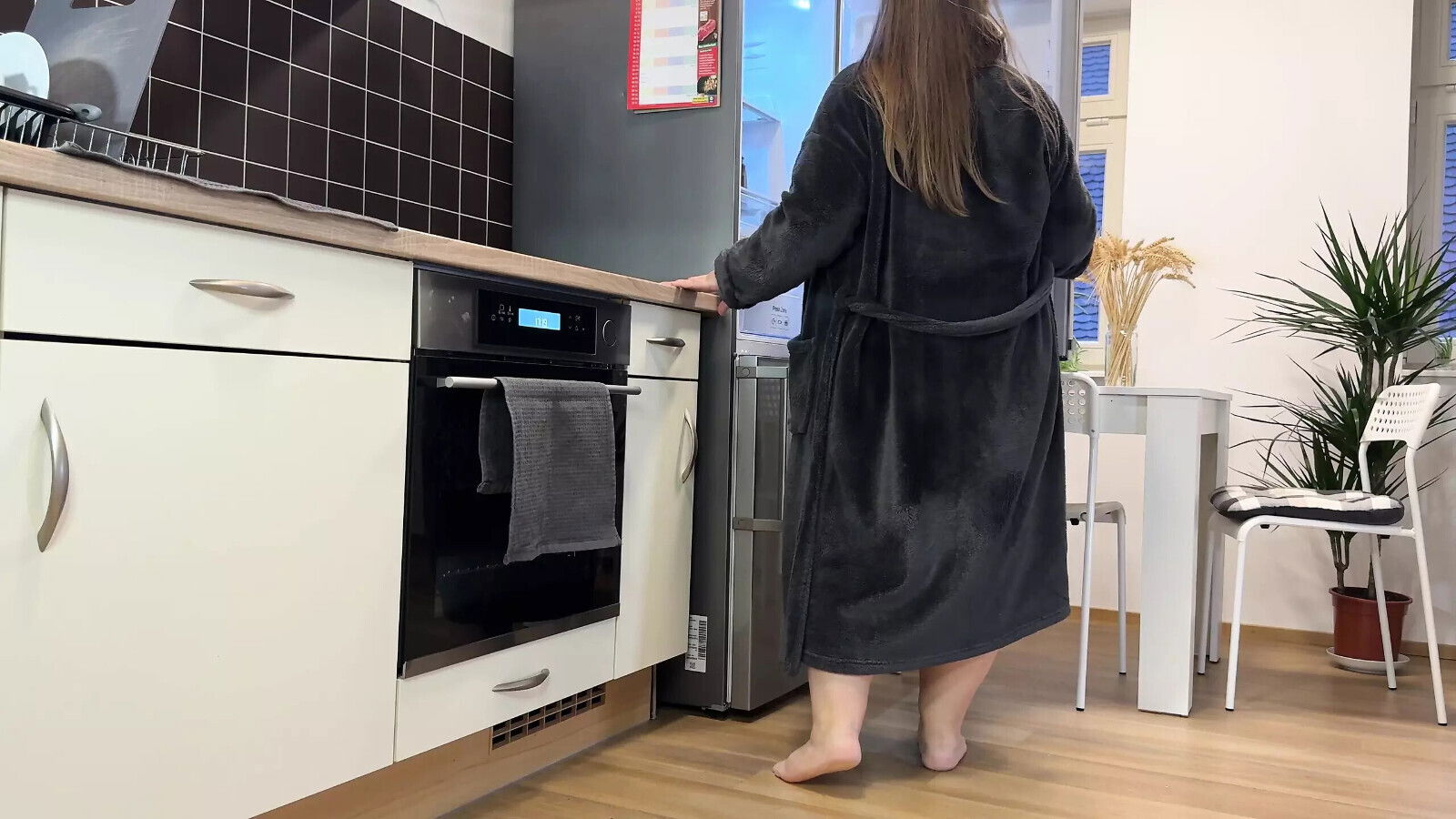 Mother-in-law makes son-in-law slutty panties kitchen