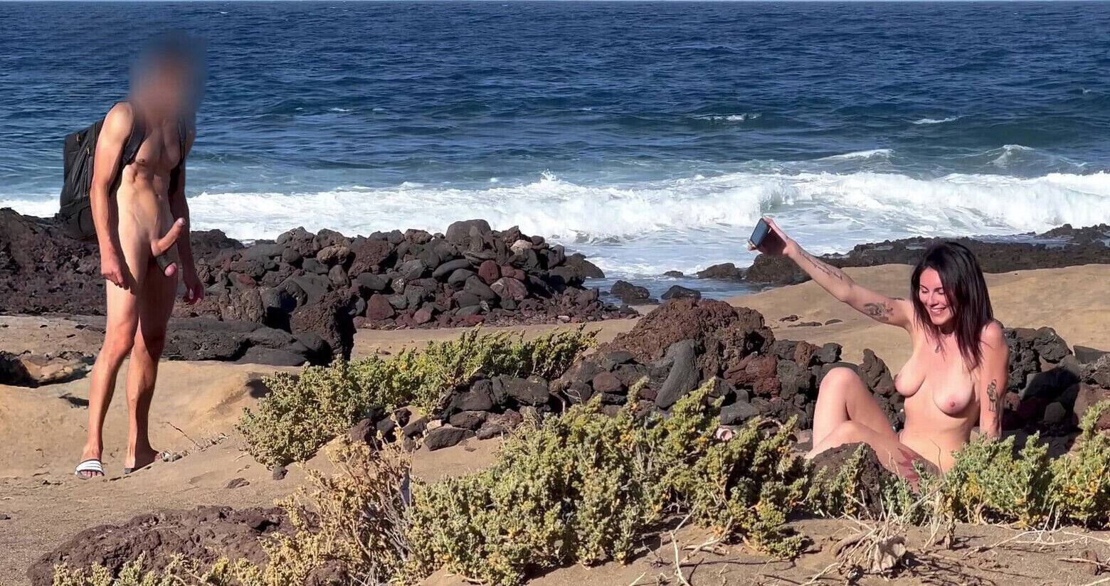 NUDIST BEACH BLOWJOB: show hard bitch asks blowjob mouth.