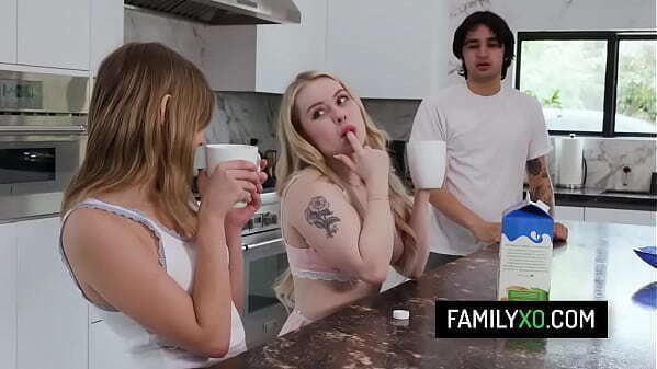 Blonde teen stepsister Haley Spades gets fucked stepbrother after caught masturbation