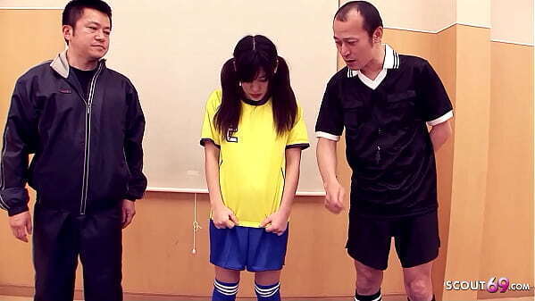 Petite Japanese Teen seduce Double Creampie 3Some Guys