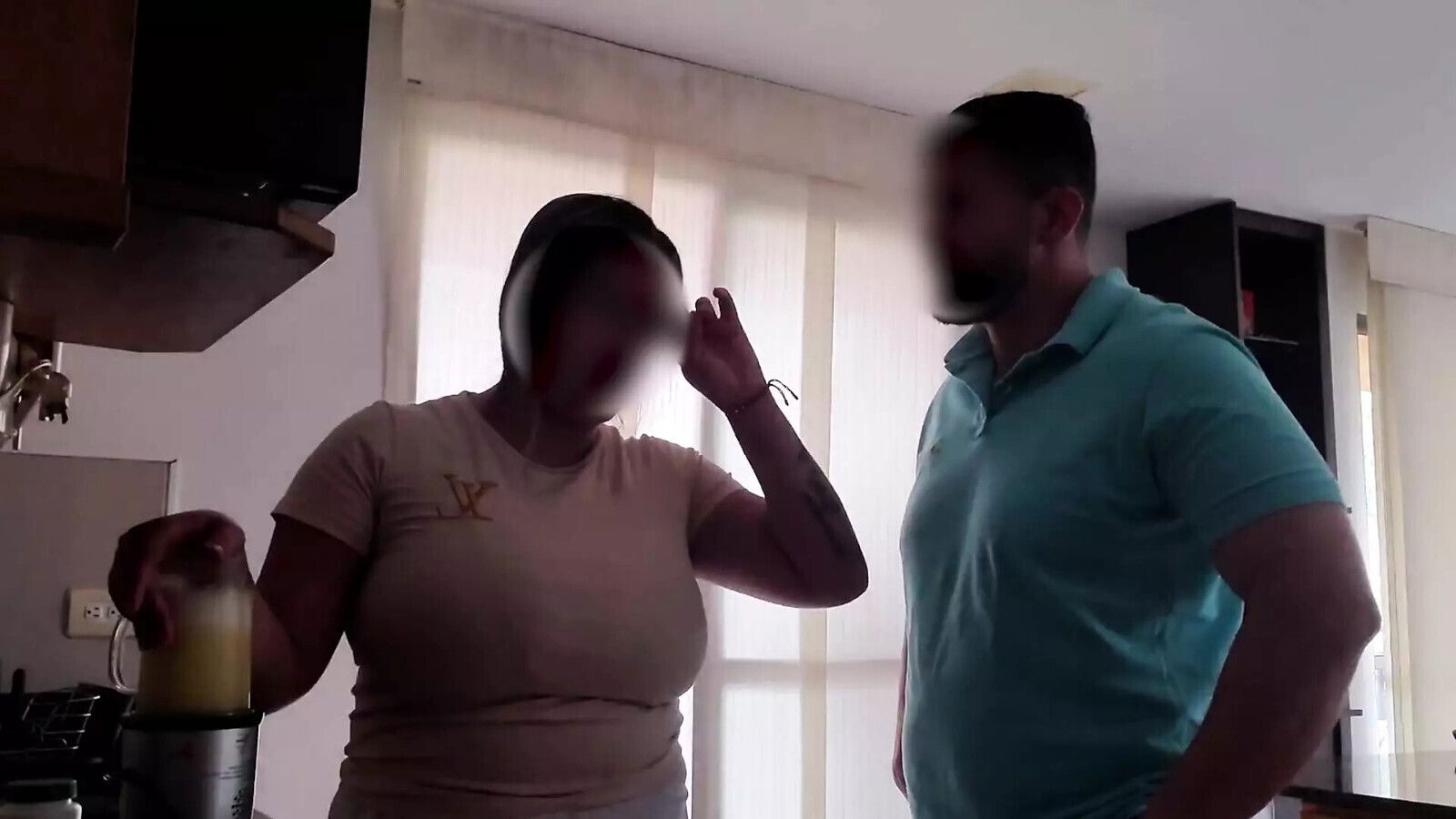 Maid with Huge natural breast lets boss play