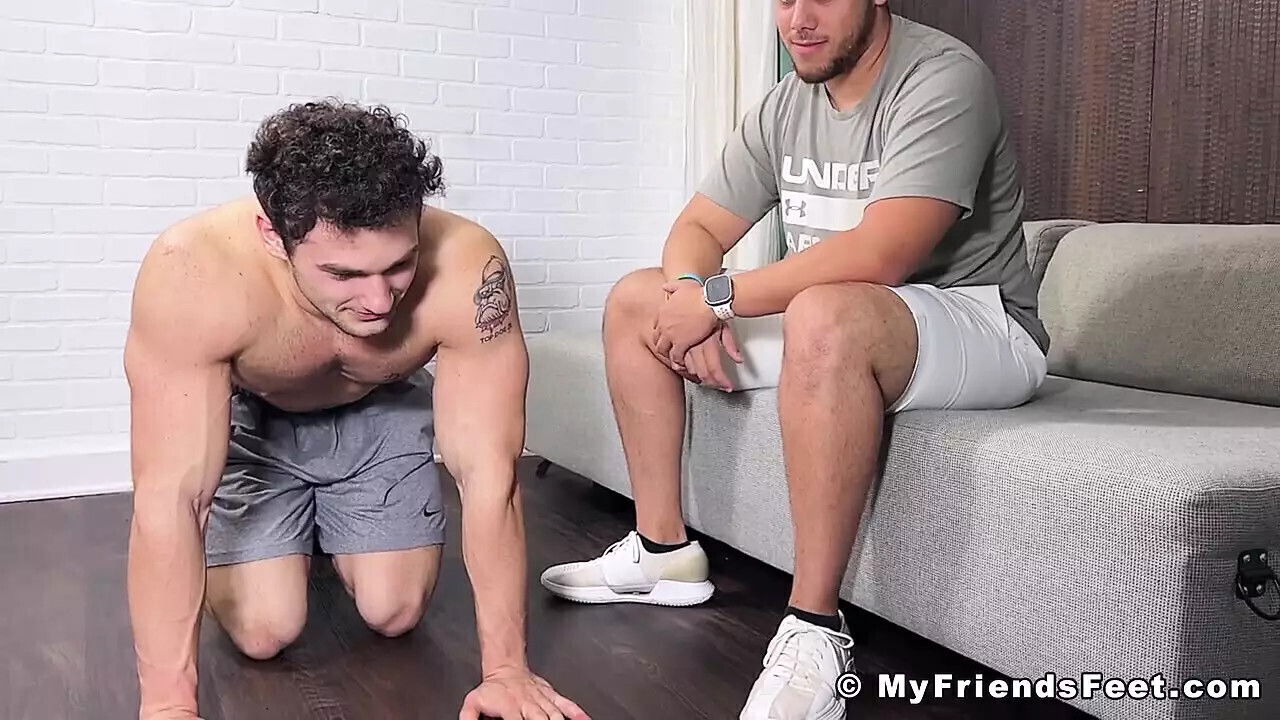 Naughty Edwards worships straight buddies feet
