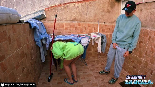 find stepdaughter yard alone take opportunity penetrate