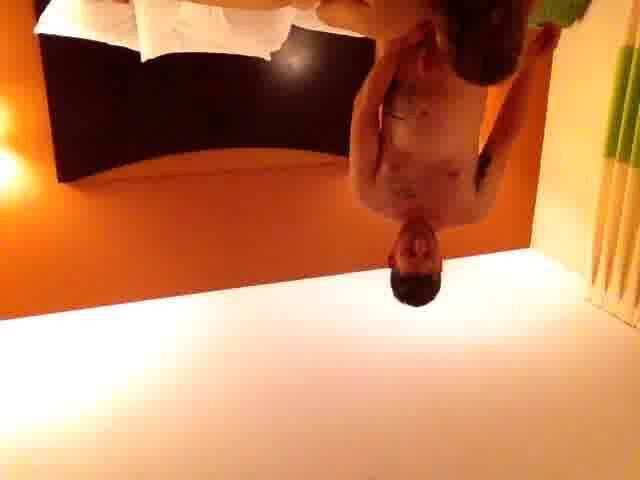 Young couple fool around in hotel