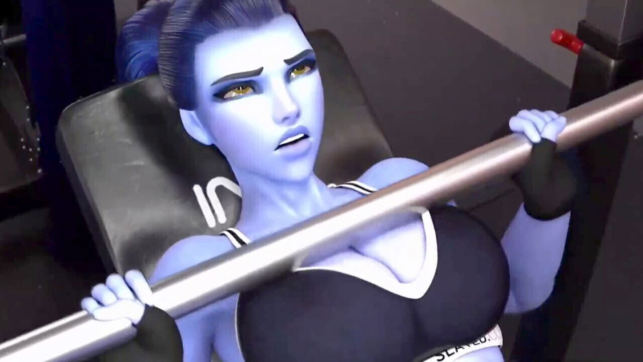 Widowmaker's workout session interrupted surprise cock!