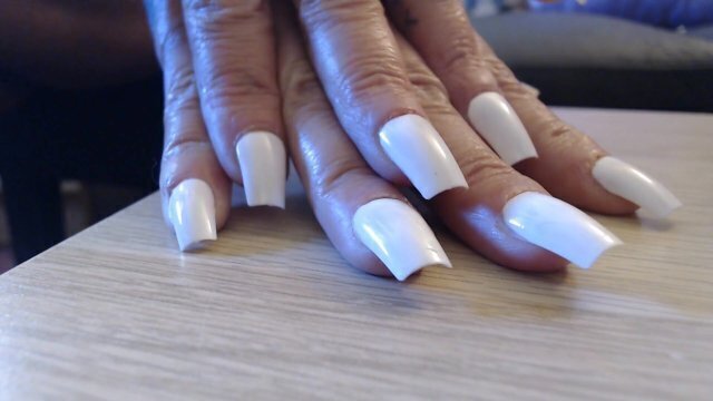 Long White Fingernails clicking tapping