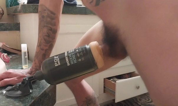 Fucking pocket pussy till bust load