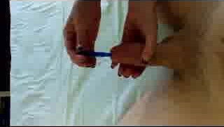 Another couple sharing my blue Pyrex urethral sound 