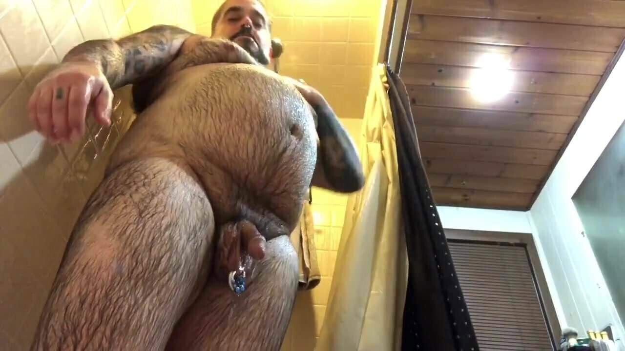 Just a bear showering
