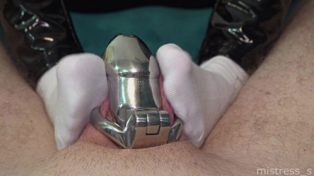 Chastity teasing with feet white socks