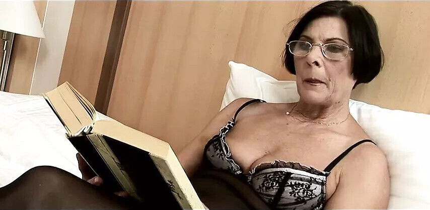 Hairy granny Stockings Pleased Young Lover