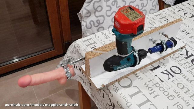 Cheap Homemade Fucking Machine built from parts from garage