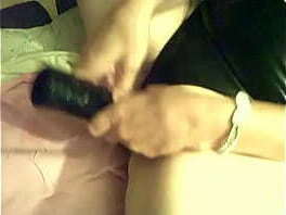 big black dildo in pussy and medium cock in mouth