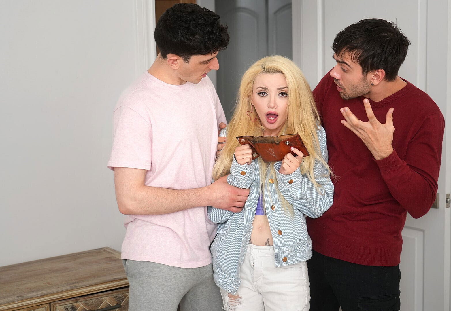 Stepbrothers fill Fae's tight butt with cocks rough threesome