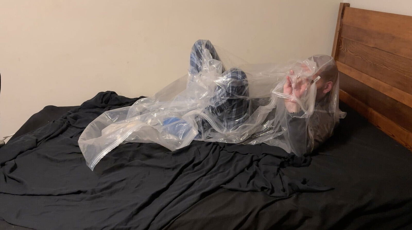 BreathVac blue pants hoodie, regular clothes, just some