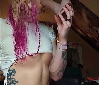 Cute Trans Slut Stretches Tight Little White Asshole Chastity