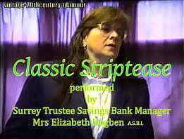 Mrs Elizabeth Hogben performs classic striptease
