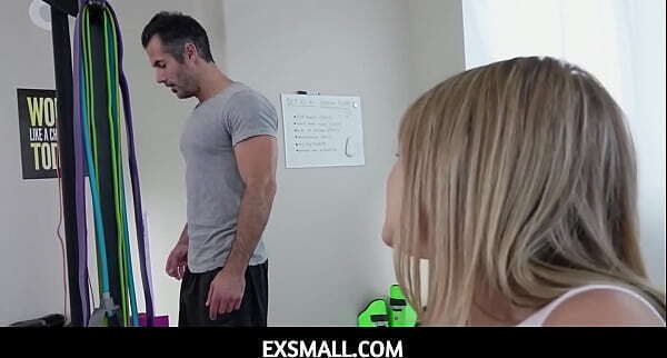 ExSmall Tiny Cute Lovelock Gives Stud Sloppy Blowjob During Workout