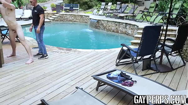 Aiden Asher jock Thirio having poolside barebacking