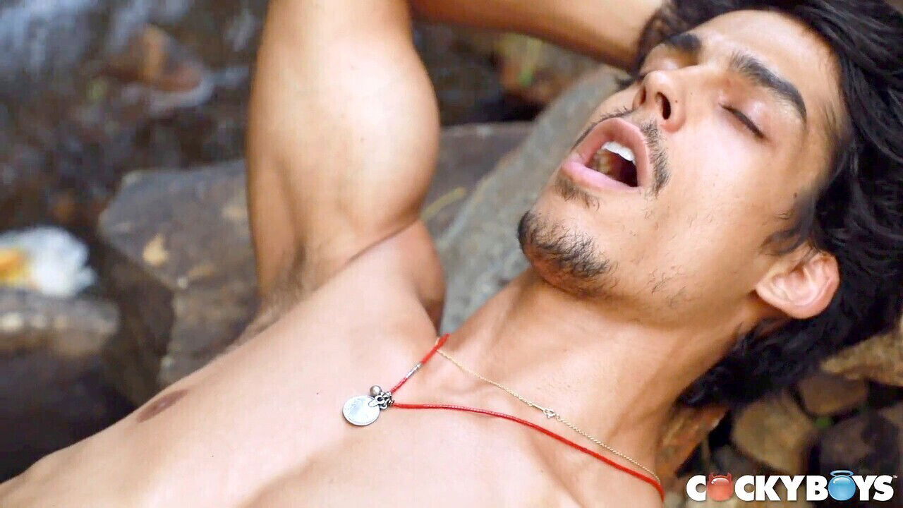 Nico Leon strokes massive hard dick woods