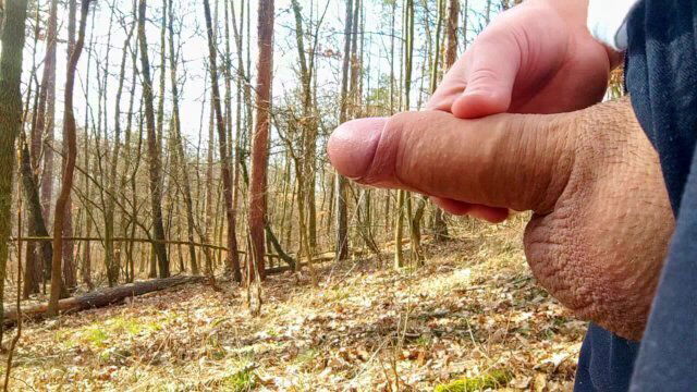 Close jerking cumming middle forest