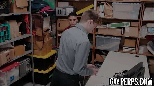 Blindfolded twink thief mouthfucked kinky policeman